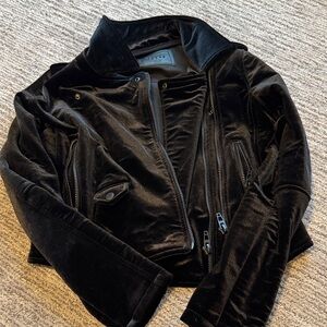 Blank NYC Black Velvet Leather Jacket Women’s Medium